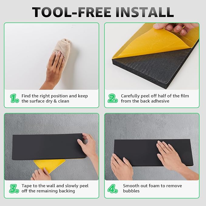 Garage Wall Protector, 4 Pack Garage Car Door Protector Bumper Guard for Car Doors Anti-Collision Waterproof Inflaming Ultra Self Adhesive EVA Foam for Warehouse (4 Pack: 16-17/32" x 5-29/32" x .79)