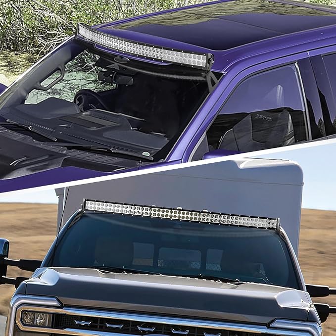 Nilight 54 inch Curved LED Light Bar Bracket Mounting Upper Windshield Roof Cab Brackets Compatible with Ford F250 F350 F450 Super Duty 1999-2016