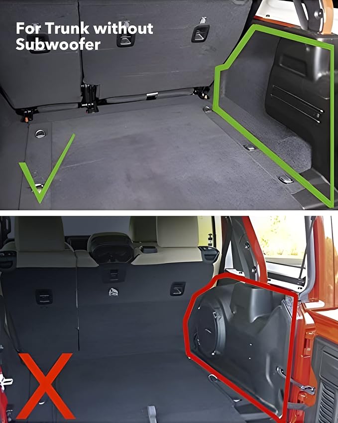 3W Floor Mats&Cargo Liner Fit for Jeep Wrangler JL 2018-2025 2026 Unlimited 4-Door Sahara Willys Rubicon Without Subwoofer (Non JK or 4XE) All-Weather TPE Floor Liner and Trunk Full Set Car Mats