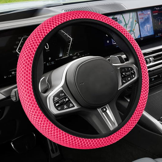 Elastic Stretch Steering Wheel Cover, Steering Wheel Cover, 15" Breathable Auto Steering Wheel Protector, Universal Car Accessories Comfortable Non-Slip Vehicle Steering Wheel Covers for Women Men
