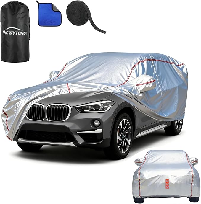 Car Cover Waterproof All Weather for BMW X1 2007-2025,All-Around Fastening and 4 Upgrades, 120s Quick-Install for Car Cover