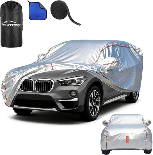 Car Cover Waterproof All Weather for BMW X1 2007-2025,All-Around Fastening and 4 Upgrades, 120s Quick-Install for Car Cover