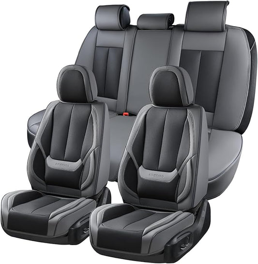 Coverado Car Seat Covers, Seat Covers for Cars, Waterproof Leather Auto Seat Protectors, Leather Car Seat Cushion, Car Interiors Accessories Universal Fit for Most Cars