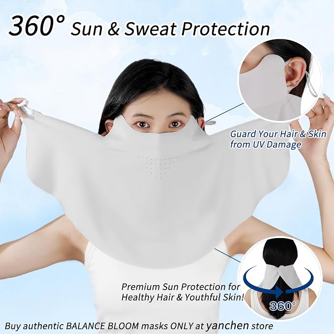 UV Sun Protection Face Mask with Neck Coverage UPF 50+ Face Shield Breathable Design for Summer Outdoor Activities