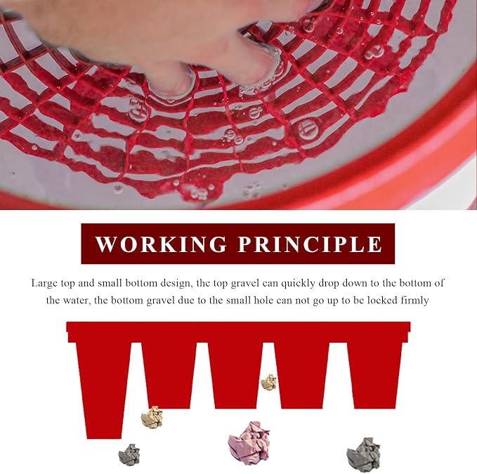 2 PCS Car Wash Bucket Inserts, Detail Grit Trap Kit Helps Removes Dirt & Debris from Wash Mitt, Automotive Detail Filter Washing Tool for 12-Inch Diameter Buckets (Red)