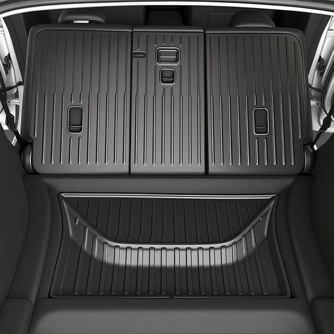 SUPER LINER Tesla Model Y Juniper 2025 2026 Floor Mats & Cargo Liners Full Set 10 PCS Extra-Thick TPE CabinProtect™ for 5-Seater | All-Weather Pet & Child-Friendly Accessories(Not for Standard)