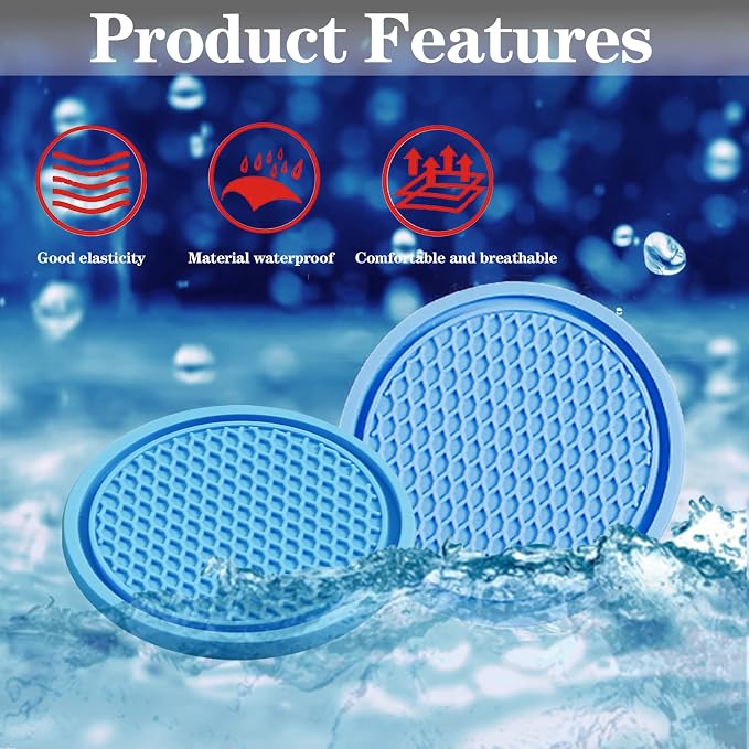 Universal Car Cup Holder Insert. PVC Material. Honeycomb Waterproof. Fixed, Anti-Slip Coaster (Blue, 2.75in)