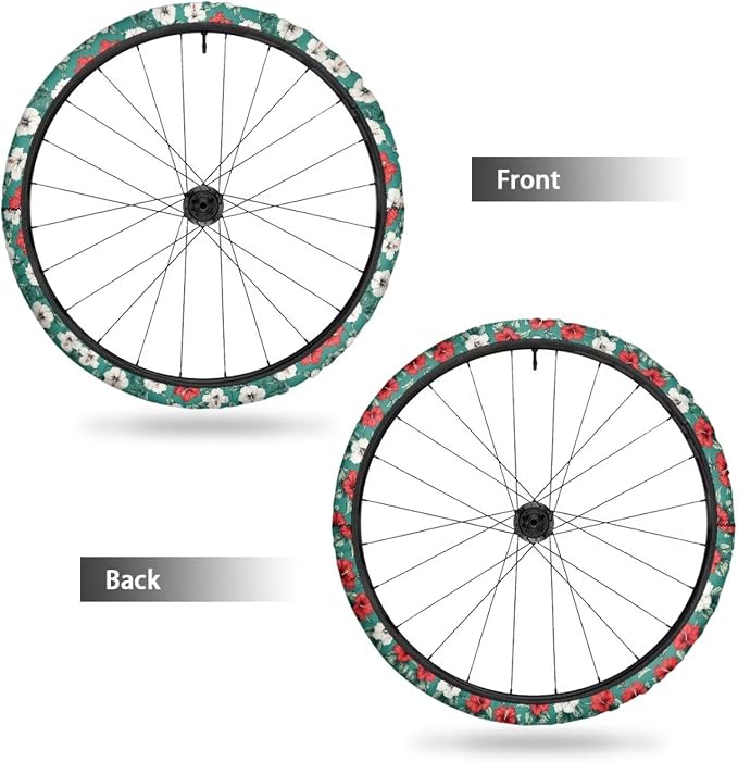 Colorful Floral Wheelchair Wheel Covers Set of 2 Electric Wheelchair Accessories to Protect Floors Carpets