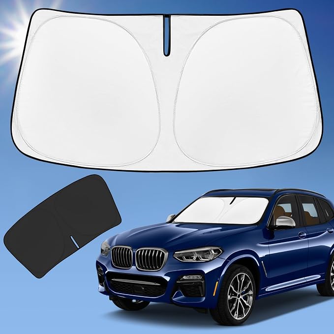 Sunshade for BMW X3 2018-2026 Windshield Shade Sun Cover 4-Layer Custom Fit X3 Base xDrive28i xDrive35i M Sport SUV 240T Shade Blocks UV Rays