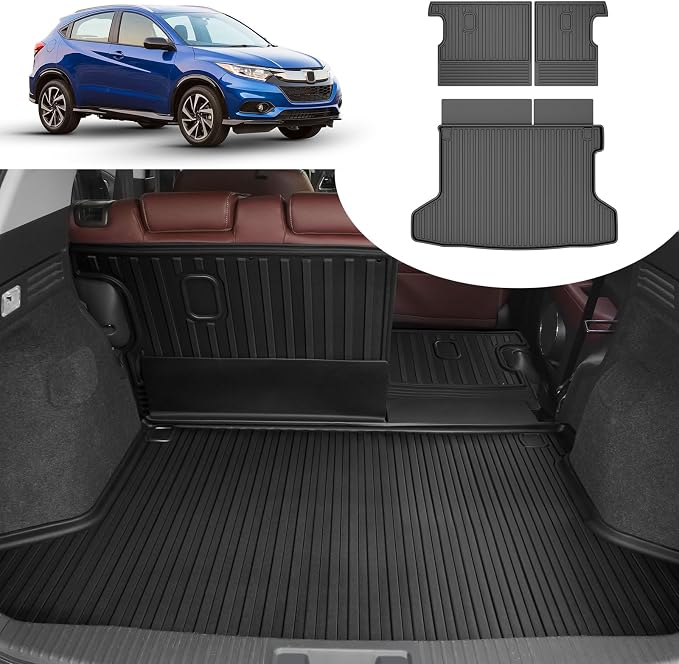 Cargo Liner & Backrest Mat Fit for Honda HRV 2016-2022 | TTX LIGHTING Cargo Mat with Back Seat Protectors All-Weather TPE HR-V Accessories Backrest Mats