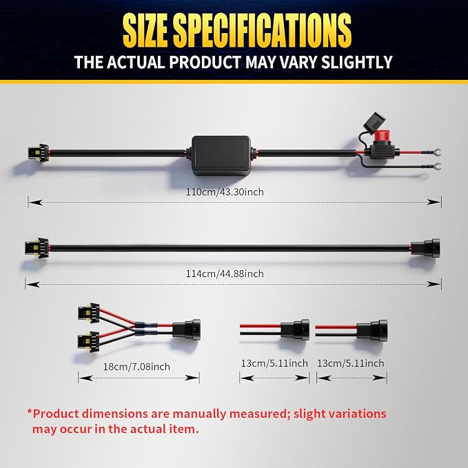 JHE 150W LED Light Bar Wiring Harness Kits,Wireless Remote Control Wiring Harness Kit for LED Light Bar/Fog Light/Pod Light/Work Light,16AWG,2KEYS