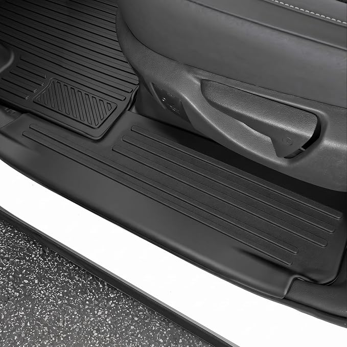 Auxko All Weather Floor Mats Cargo Mat for Lexus TX TX350 TX500h TX550h+ 7 Seats 2026 2025 2024 with Backrest Mat Door Sill Protector(2nd Door) TPE Floor Liners Accessories Odorless Black