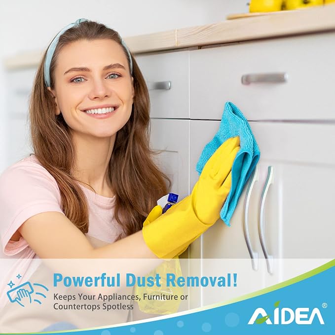 AIDEA Microfiber Cleaning Cloth-50PK, Microfiber Towels for Cars 12"x12" | Soft Absorbent Cleaning Rags, Reusable Microfiber Towel Lint-Free Streak-Free for House, Kitchen, Window Multicolor