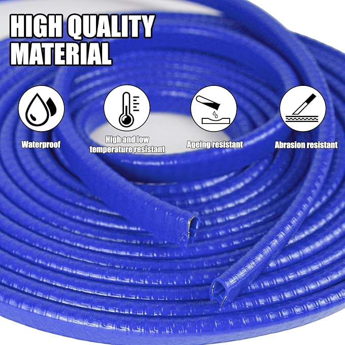 Wuyaoyao 13.1Ft (4M) Car Door Edge Guards, Rubber U Shape Automotive Door Entry Guard Protector Strip, No Glue Required, Universal Vehicle Doors Edge Trim, Exterior Car Accessories (Blue, 13.1FT)