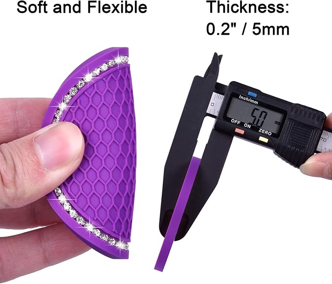 Bling Car Coasters, Wisdompro 4 Pack PVC Car Cup Holder Insert Coaster - Anti Slip Universal Vehicle Interior Accessories Crystal Glitter Cup Mats for Women and Men (2.75" Diameter, Purple)