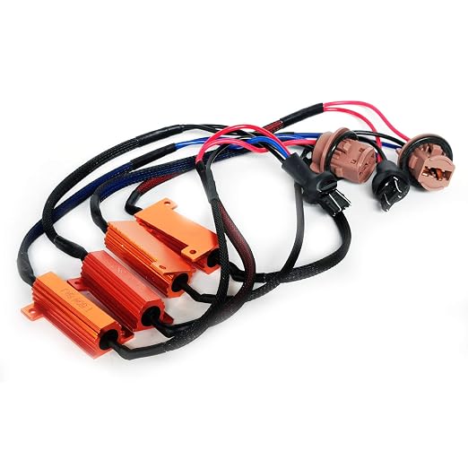 O-NEX LED Resistor Kit 7443 Turn Signal Bulb Relay Harness Adapter Anti Flicker Error Decoder Warning Canceller