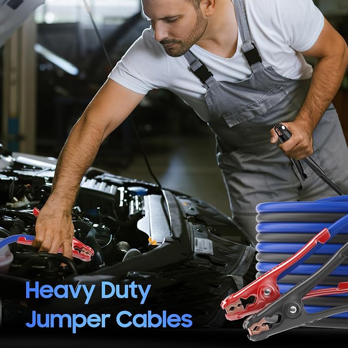 Heavy Duty Jumper Cables, 4 Gauge 20 Feet 600Amp Automotive Booster Cables for 12V & 24V Cars, SUVs and Trucks, Jumper Cables Kit (4AWG x 20Ft)