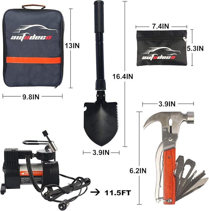 Roadside Emergency Car Kit for Vehicles 95 Pieces