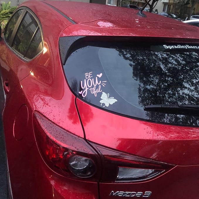 2 PCS Crystal Car Decoration Stickers Butterfly Bling Crystal Rhinestone Car Sticker Decal,Decorate Cars Bumper Window Laptops Luggage Rhinestone Sticker,Decoration Bling Bling Interior Accessories
