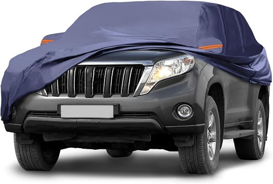 Navy Blue Heavy Duty Waterproof Car Cover for SUV 191"-199" - All-Weather UV Protected Outdoor Full Exterior Cover with Sun/Snow/Rain Resistance