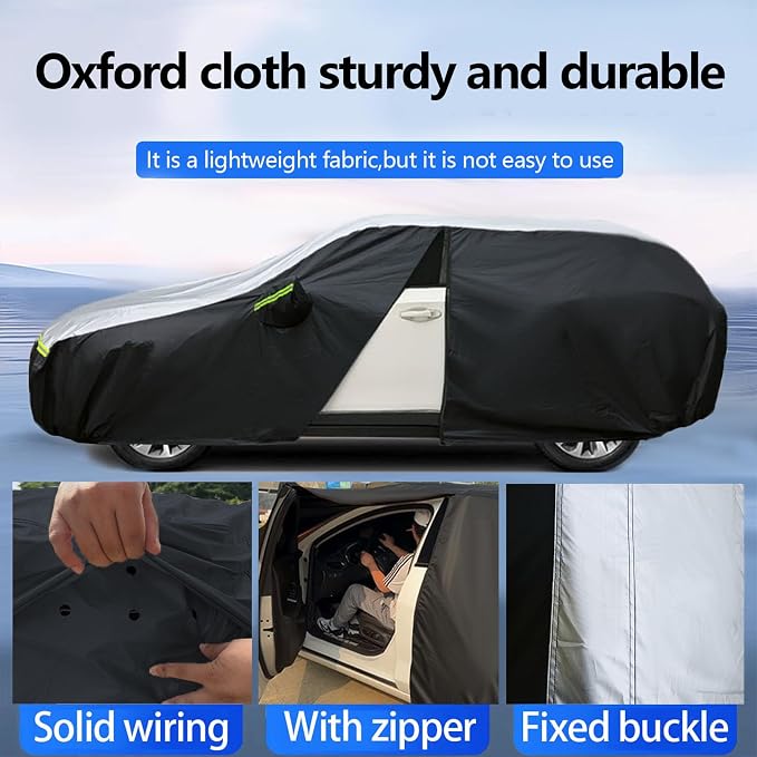SUV car Cover All Weather Waterproof for Rogue, Toyota RAV4, Cadillac XT4, Honda CR-V, Subaru Forester, Lexus NX and Other Models - Outdoor Full Cover Rain Sun UV (Length 178 to 186 inch)