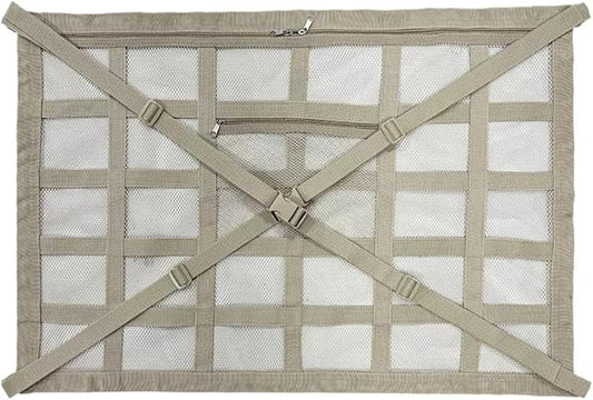 1 Pack Car Ceiling Cargo Net Fit for Subaru Forester 2019-2023, 2024, 2025, 2026 Roof Storage Organizer Heavy Duty Overhead Mesh Bag Polyester Double-Layer Zipper Design,Beige