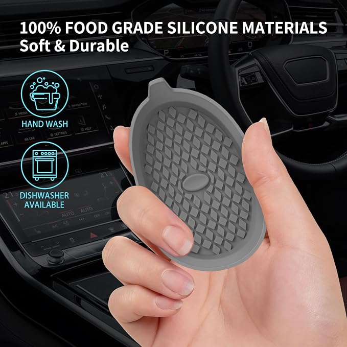 ME.FAN Car Cup Holder Coasters [4 Pack] Silicone Cups Mats, Automotive Universal Non-Slip Recessed Interior Accessories Dark Grey