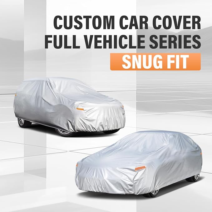 Kayme Sedan Car Cover Waterproof All Weather for Automobiles - See Vehicle Size Chart for Accurate Fit - Outdoor Full Exterior Cover Sun Rain Snow. Civic Corolla Jetta etc. Size A3 (See Size Chart)
