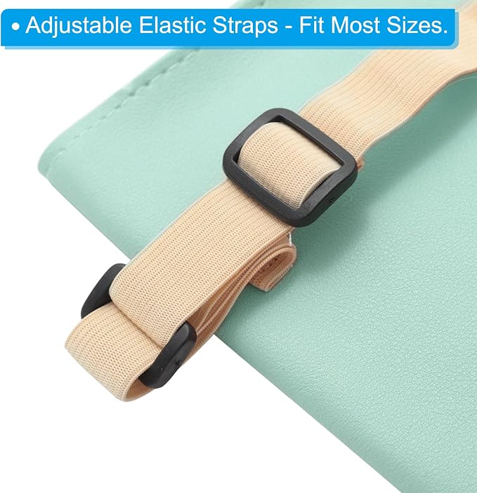PATIKIL Car Tissue Holder, PU Leather Rectangle Napkin Paper Towel Dispenser Box Case with Elastic Strap for Car Sun Visor Seat, Blue