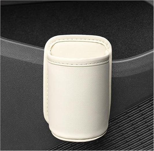 Large Car Door Cup Holders, Clip On Beverage Drink Holder Vehicle Door Storage Organizer, Scratch-Resistant Leather Water Bottle Hanging Holder for SUV Sedan Truck (White)