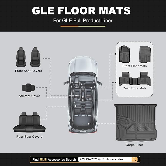 Floor Mats for Mercedes Benz GLE 2016-2019 & ML Class 2012-2015 350/400 | All Weather TPE Floor Liners Custom Fit GLE & ML Car Mats, Black