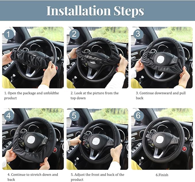 Car Steering Wheel Cover, Breathable Comfort Grip Vehicle Steering Wheel Wrap with Inner Ring, Automotive Interior Protective Accessories, Universal Fit (Blue White)