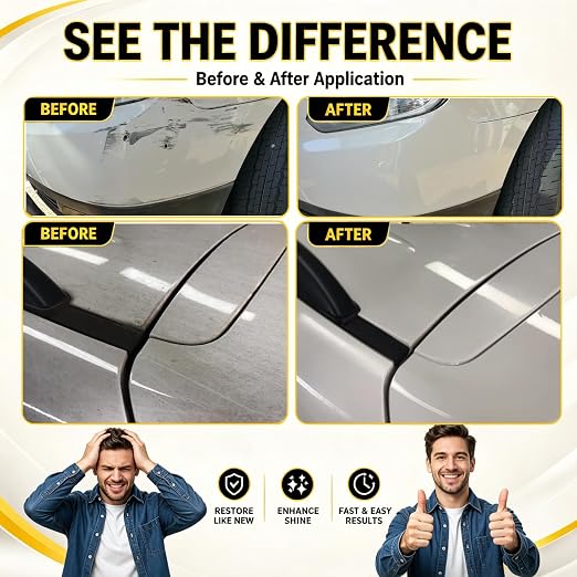 NanoPolix Car Scratch Remover, 100g Car Paint Repair Paste for Light Scratches, Swirl Marks, Scuffs & Water Spots, Polishing Compound, Safe for Most Automotive Paint Colors with Sponge & Cloths