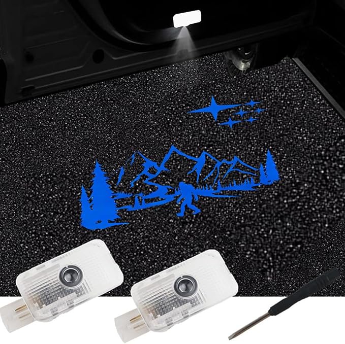 Car Puddle Lights, LED No Fade Car Door Lights Logo Compatible with Forester Outback Ascent Legacy XV 2P Blue