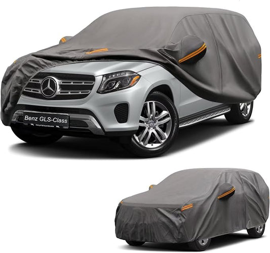 Kayme Heavy Duty SUV Car Cover Custom Fit for Mercedes Benz GLS Class GLS450 GLS580 GLS63 2015-2026, Waterproof All Weather Outdoor Full Protection, UV Sun Rain Resistant with Zipper Door