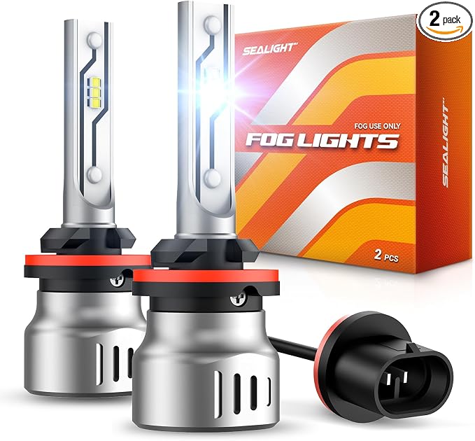 SEALIGHT 880 LED Fog Light Bulbs, 12000LM 893 899 880 885 Fog Lights LED Bulbs 600% Brightness Upgrade, 1:1 Size 100% Successful Installation for Trucks Cars, Interior Lighting, Pack of 2
