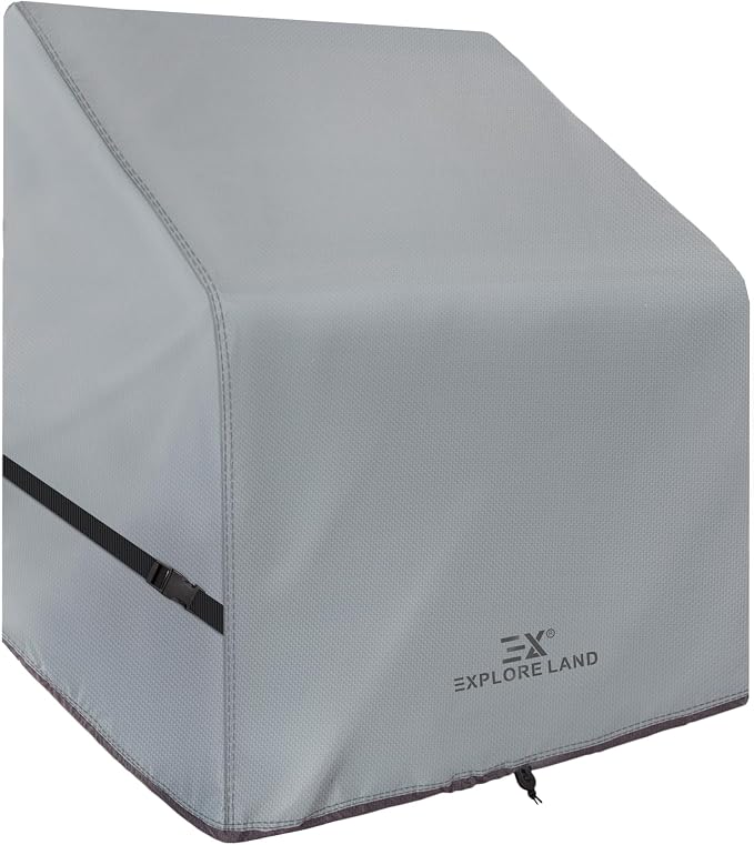 Explore Land Waterproof Boat Center Console Cover Fade Resistant 600D Marine Grade Fabirc Size up to 40"W x 30"D x 44"H, Grey