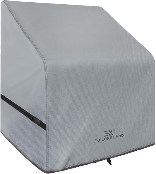 Explore Land Waterproof Boat Center Console Cover Fade Resistant 600D Marine Grade Fabirc Size up to 40"W x 30"D x 44"H, Grey