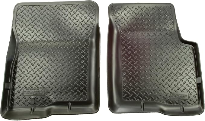 Husky Liners Classic Style Floor Mats | Fits 1998-2004 Ford Ranger, Regular CAB & SUPERCAB ONLY: 1998-2004 Mazda B3000 & B4000; 1998-2001 Mazda B2500 | Front Row, 2-pc Black - 33711