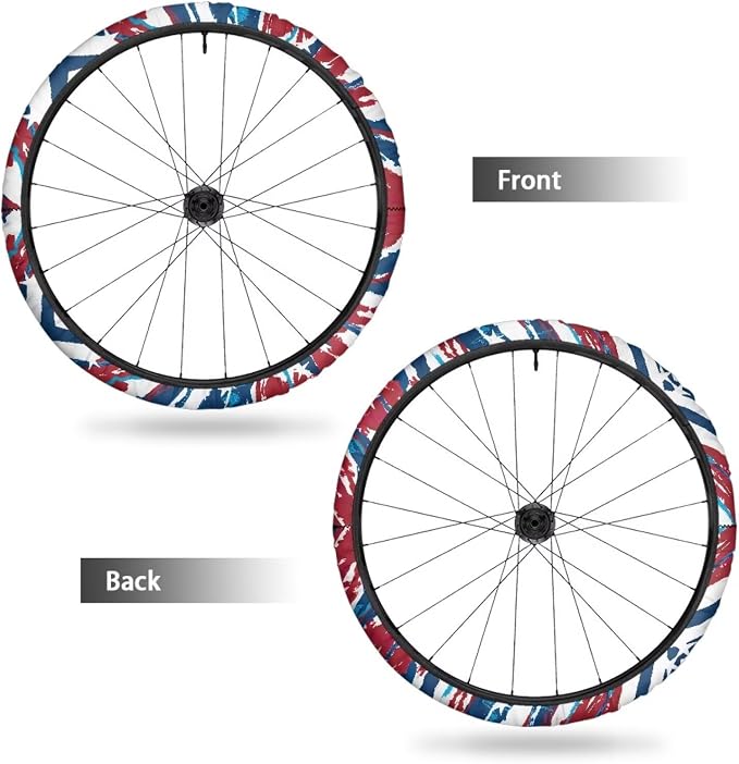 Patriotic Tie Dye Wheelchair Wheel Covers Non-Slip Wheelchair Accessories Tyre Covers to Protect Floors Carpets Fits 24" Wheels Set of 2 Pairs