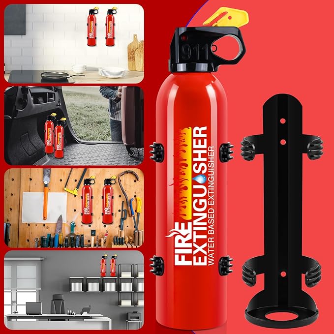 6 Pack Fire Extinguisher for Home with Wall Mount - Portable Fire Extinguisher for Car Vehicle Boat House Kitchen, Water-Based Fire Extinguisher for A, B, C, K Fire