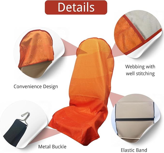 Waterproof Car Seat Cover for Front Seats, Protector for Cars SUVs Trucks, Sweat Towel Seat Covers Bucket for Gym,Workout,Beach,Hiking,Running Swimming(Orange, 1PC)