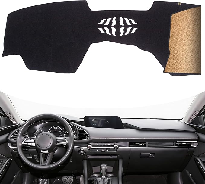 Dash Cover, Anti-Glare, Sun Protection, Dustproof, UV-Proof, Dashboard Covers, Interior Car Accessorie Fit for 2019 2020 2021 2022 2023 Ma-zda 3 (BP Body Code) Not Fit w/HUD Models, Black