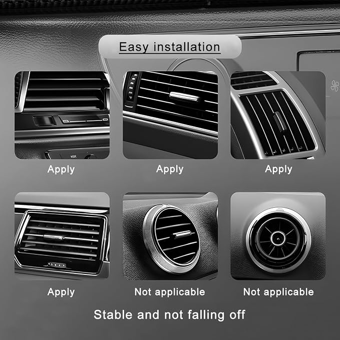 Osilly Bling Car Air Vent Clips, 4PCS/2Set Flower Rhinestone Vehicle Air Outlet Clamp, Sparkly Diamond Automotive Interior Vent Clip Charm Decor Accessories, Universal for SUV Truck RV (Multi)
