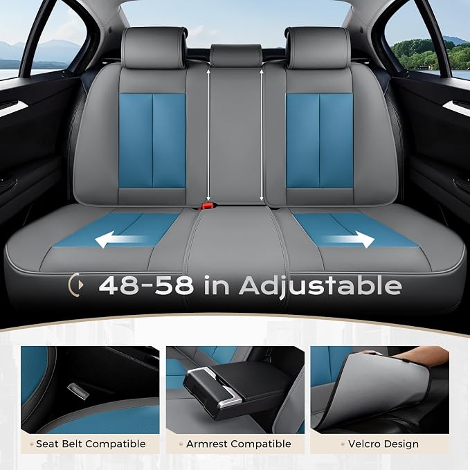 Coverado Car Seat Covers, Seat Covers for Cars, Waterproof Leather Auto Seat Protectors, Leather Car Seat Cushion, Car Interiors Accessories Universal Fit for Most Cars