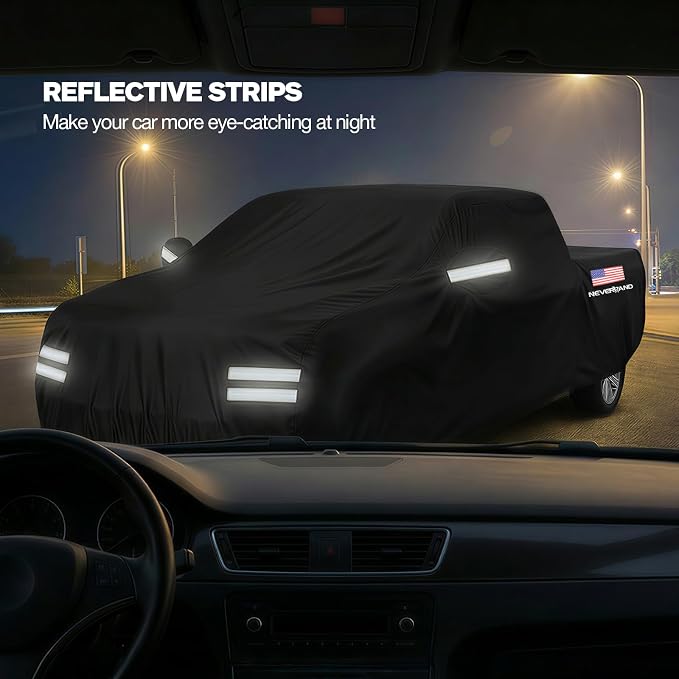 Truck Cover, Full Truck Covers Waterproof All Weather Dustproof, Snowproof, UV Protection Car Covers for Automobiles Universal Fit for Truck Cover Size 242''L x 80''W x 76''H