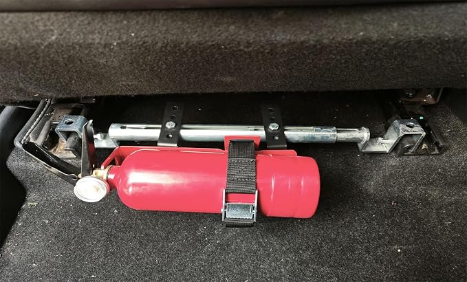 Car Fire Extinguisher Bracke,Seat Track Bracket,Adjustable Width Fits Most Vehicles