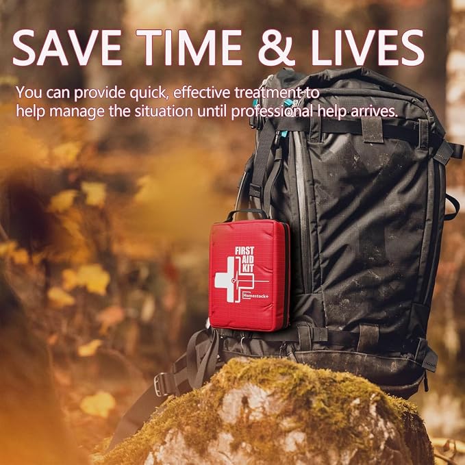 Compact First Aid Kit for Emergency - Basic Emergency Kit for Dorm,Hiking, Backpacking, Camping, Traveling, and Cycling -Small First Aid Kits