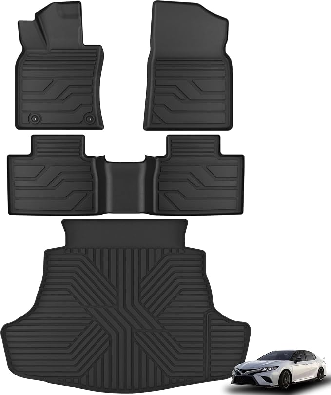 KARPAL Floor Mats for Toyota Camry 2025 2026 Hybrid/SE/LE/XLE/XSE, Custom Fit All Weather TPE Floor Liners, 1st & 2nd Row & Trunk Mat Full Set, Camry Accessories