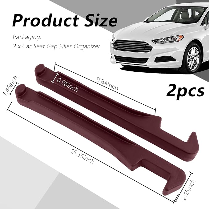 3 in 1 Car Seat Gap Filler Organizer,2PCS Multifunctional Car Seat Gap Plug with Storage Slot & Hook Function,Anti-Drop Cars Gaps Seats Filler Cars Clutter Catcher for SUVs Truck (Red)